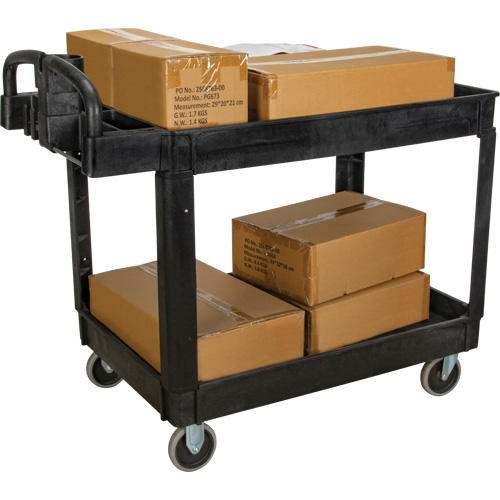 Utility Cart, 2 Tiers, 25-5/8" x 33-1/2" x 43-3/4", 550 lbs. Capacity Rideout Tool & Machine Inc.