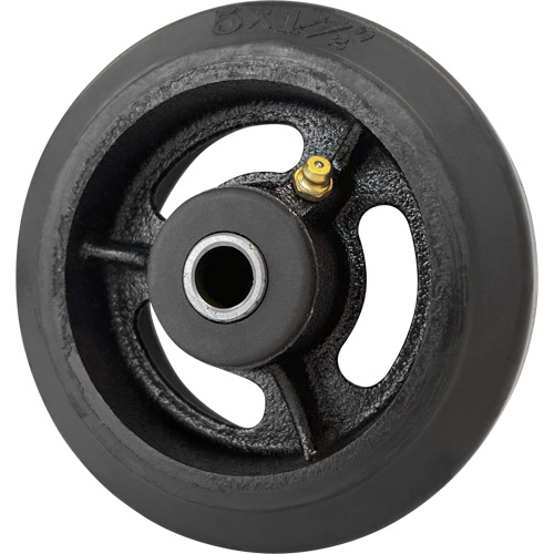 Mold-On Rubber Wheel, 5'' (127 mm) Dia. x 1-1/2" (38 mm) W, 400 lbs. (181 kg.) Capacity Rideout Tool & Machine Inc.