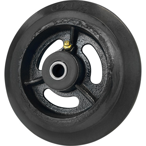 Mold-On Rubber Wheel, 6'' (152 mm) Dia. x 1-1/2" (38 mm) W, 450 lbs. (204 kg.) Capacity Rideout Tool & Machine Inc.