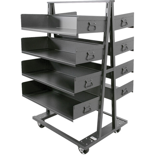 Double-Sided Heavy Duty A-Frame Cart with 8 Large Trays, 38" x 30" x 63", 2500 lbs. Capacity Rideout Tool & Machine Inc.