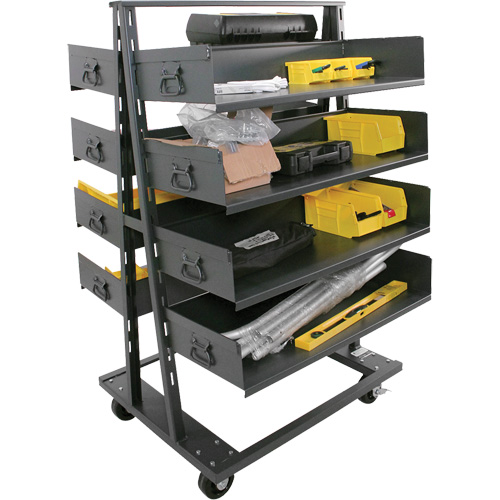 Double-Sided Heavy Duty A-Frame Cart with 8 Large Trays, 38" x 30" x 63", 2500 lbs. Capacity Rideout Tool & Machine Inc.