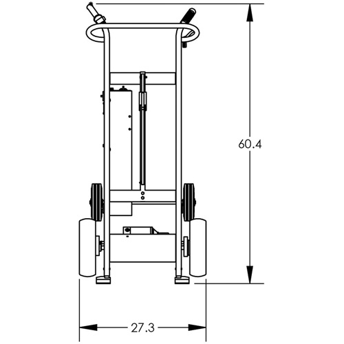 Diable pour baril motoris&eacute; avec roues pneumatiques Rideout Tool & Machine Inc.