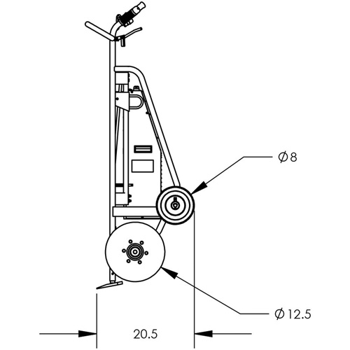 Diable pour baril motoris&eacute; avec roues pneumatiques Rideout Tool & Machine Inc.