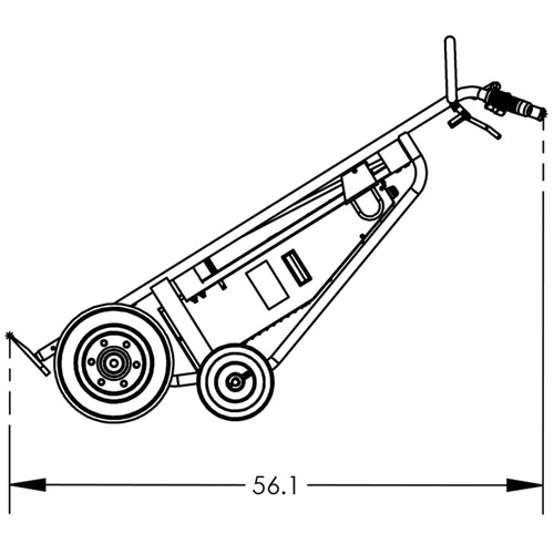 Diable pour baril motoris&eacute; avec roues pneumatiques Rideout Tool & Machine Inc.
