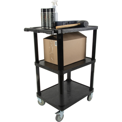 Utility Cart with Flat Shelf, 3 Tiers, 18-1/8" x 37-3/8" x 27-3/4", 330 lbs. Capacity Rideout Tool & Machine Inc.