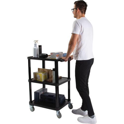 Utility Cart with Flat Shelf, 3 Tiers, 18-1/8" x 37-3/8" x 27-3/4", 330 lbs. Capacity Rideout Tool & Machine Inc.