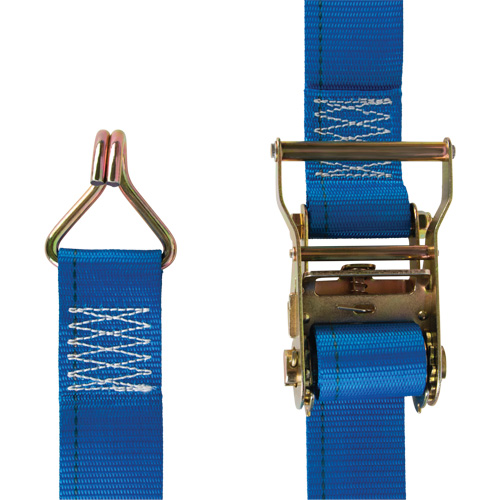 Tendeur d'arrimage utilitaire robuste, Crochet en J, 2" la x 20' lo, Charge d'utilisation 500 lb (227 kg) Rideout Tool & Machine Inc.