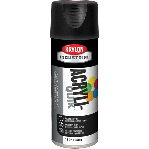 Laque industrielle Acryli-Quik, Noir, Ultra-mat, 12 oz, Canette a&eacute;rosol Rideout Tool & Machine Inc.