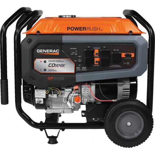 G&eacute;n&eacute;ratrice portable avec technologie COsense, 10000 W de surtension, 8000 W nominale, 120 V/240 V, R&eacute;servoir de 7,9 gal. Rideout Tool & Machine Inc.