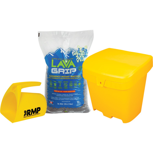 LavaGrip Traction-Aid Kit with 77 Bags, Container Size 35.3 lbs. (16 kg), Bag Rideout Tool & Machine Inc.
