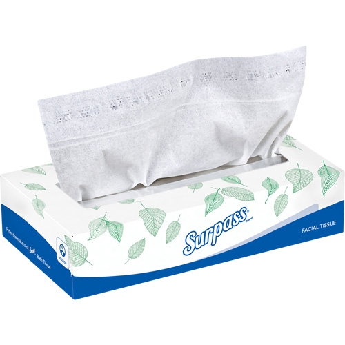 Surpass&reg; Facial Tissue, 2 Ply, 8.3" L x 7.8" W, 100 Sheets/Box Rideout Tool & Machine Inc.