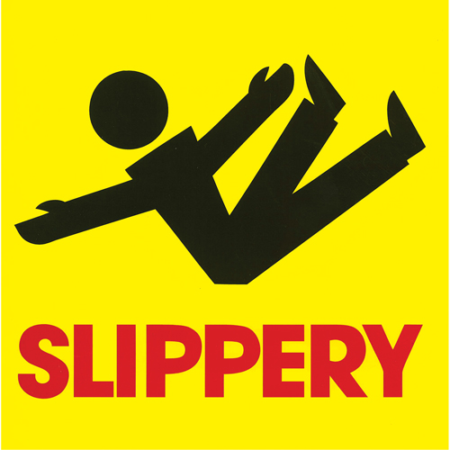 C&ocirc;nes de d&eacute;viation - &eacute;tiquettes de message  Slippery , Adh&eacute;sif, Anglais avec pictogramme Rideout Tool & Machine Inc.