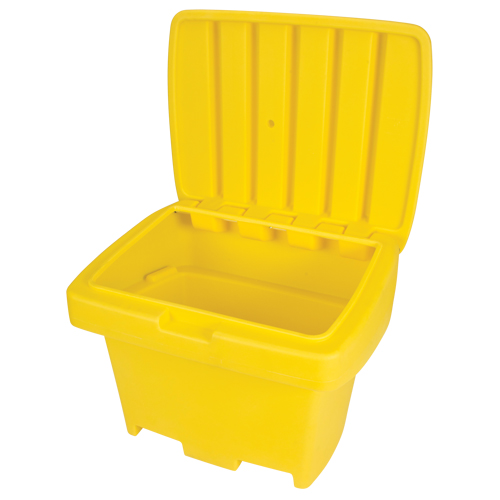 Heavy-Duty Outdoor Salt and Sand Storage Container, 30" x 24" x 24", 5.5 cu. Ft., Yellow Rideout Tool & Machine Inc.