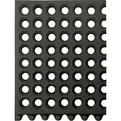 24/Seven&reg; Matting, Rubber, 3' W x 3' L, 5/8" Thick, Black Rideout Tool & Machine Inc.