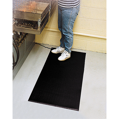 Tapis Comfort-King antistatique, 2' la x 3' lo x 3/8" &eacute;p, Rugueux, Gris Rideout Tool & Machine Inc.