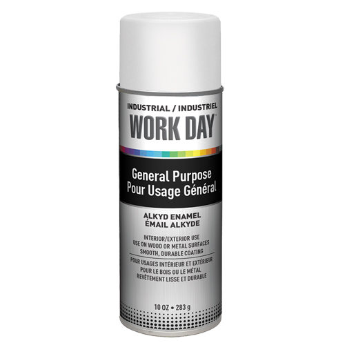 Industrial Work Day Paint, White, Gloss, 10 oz., Aerosol Can Rideout Tool & Machine Inc.