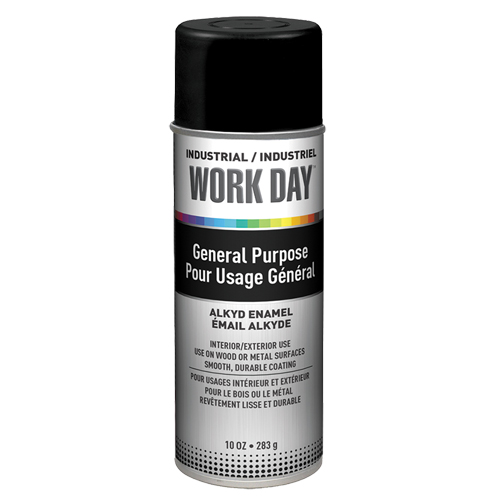 Industrial Work Day Paint, Black, Very Flat, 10 oz., Aerosol Can Rideout Tool & Machine Inc.