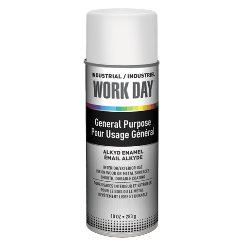 Industrial Work Day Paint, White, Very Flat, 10 oz., Aerosol Can Rideout Tool & Machine Inc.