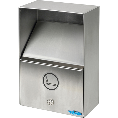 Smoking Receptacles, Wall-Mount, Stainless Steel, 3.3 Litres Capacity, 13-1/2" Height Rideout Tool & Machine Inc.