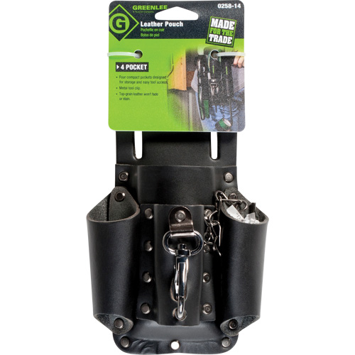 Poche pour ceinture porte-outils, Porte-outil multiple, Cuir, 4 Poches Rideout Tool & Machine Inc.