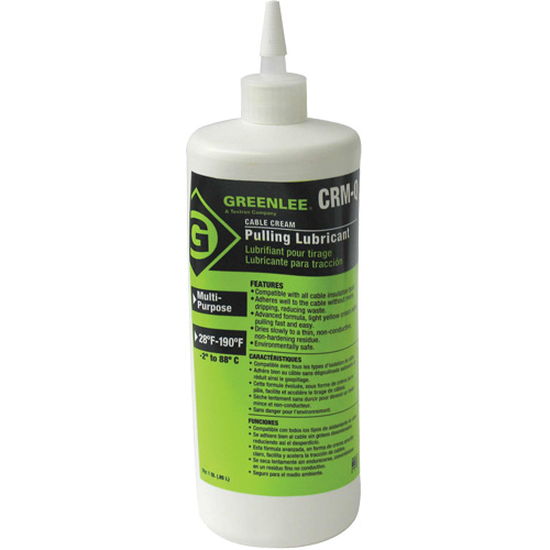 Lubrifiant en cr&egrave;me pour tirage de c&acirc;ble, Bouteille pressable Rideout Tool & Machine Inc.