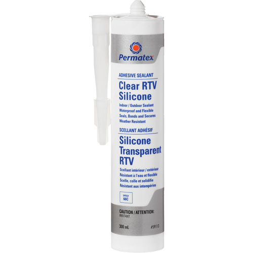 Clear RTV Adhesive Sealant, 300 ml, Cartridge, Clear Rideout Tool & Machine Inc.