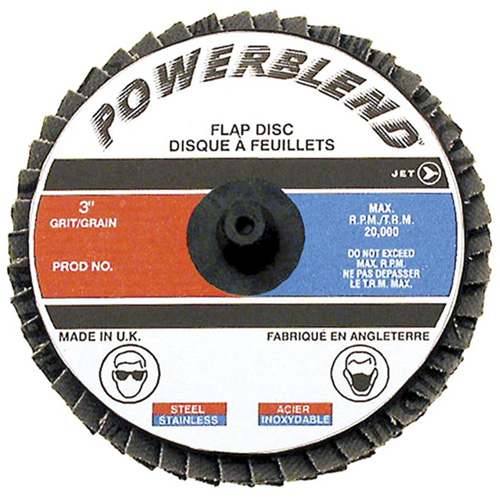 POWERBLEND Roll-on Flap Disc, 2" x Type R, Z120 Grit, Zirconia Alumina Rideout Tool & Machine Inc.