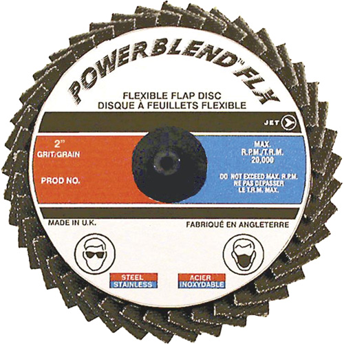 Disque &agrave; lamelles &agrave; rouler Powerblend FLX, 2" x Grain 60, Alumine de zirconium Rideout Tool & Machine Inc.