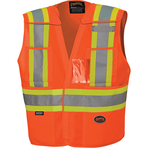 6930 Drop Shoulder Tear-Away Safety Vest, High Visibility Orange, Large/X-Large, Polyester Rideout Tool & Machine Inc.