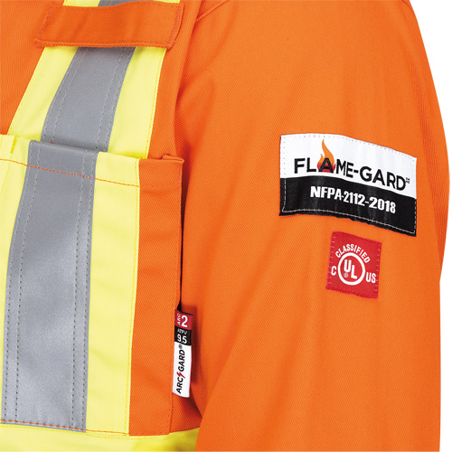 5555 High Visibility FR Rated & Arc Rated Safety Coveralls, Size 36, High Visibility Orange, 11 cal/cm² Rideout Tool & Machine Inc.