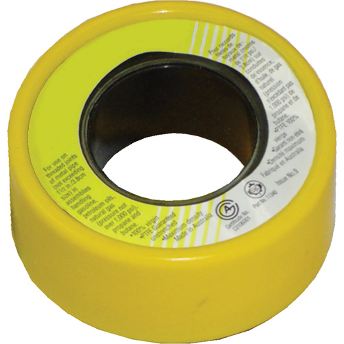 Ruban scellant pour filets au pas du gaz avec PTFE, 236" lo x 1/2" la, Jaune Rideout Tool & Machine Inc.