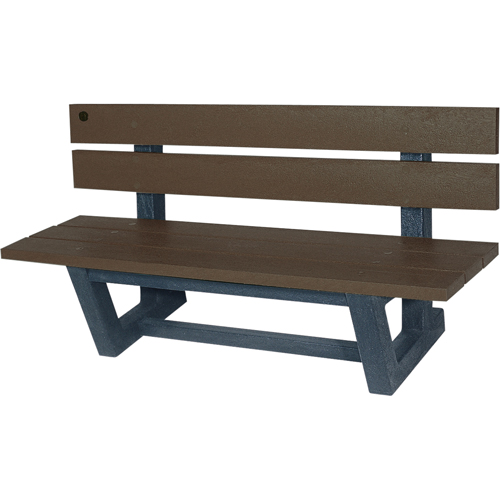 Outdoor Park Benches, Recycled Plastic, 60" L x 22-13/16" W x 29-13/16" H, Umber Rideout Tool & Machine Inc.