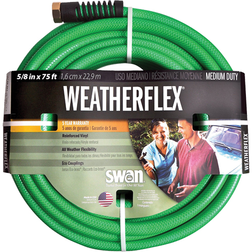 Boyaux d'arrosage pour travaux moyens Weatherflex , Vinyle, 5/8" dia x 75' Rideout Tool & Machine Inc.