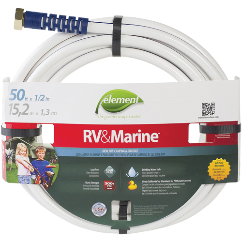 Boyaux d'arrosage pour bateaux et VR Element , PVC, 1/2" dia x 50' Rideout Tool & Machine Inc.