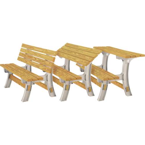 Basics&reg; Flip Top Park Bench / Table, Plastic, 96" L x 26" W x 34" H, Sand Rideout Tool & Machine Inc.