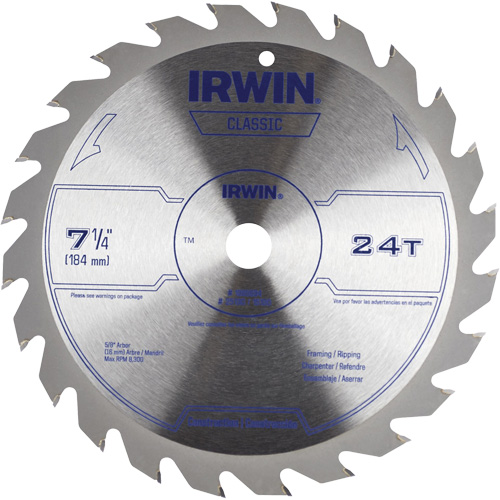 Classic Series Circular Saw Blade, 7-1/4", 24 Teeth, Wood Use Rideout Tool & Machine Inc.