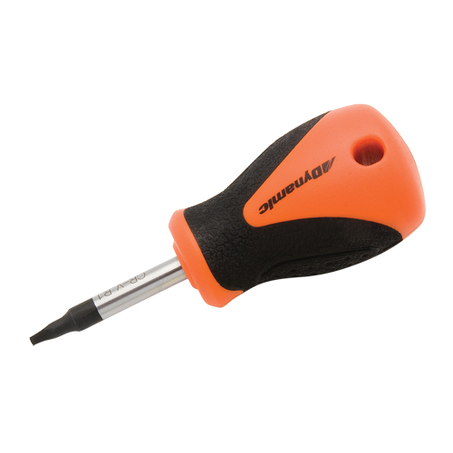 Square Recess Stubby Screwdriver, #1 Tip, Round, 3-4/5" L, Plastic/Wood/Cushion Grip Handle Rideout Tool & Machine Inc.