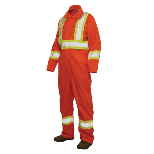 Combinaison de s&eacute;curit&eacute; non doubl&eacute;e, Grand, Orange haute visibilit&eacute; Rideout Tool & Machine Inc.