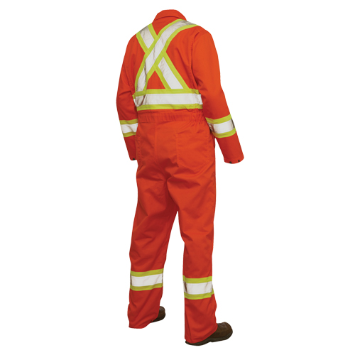 Combinaison de s&eacute;curit&eacute; non doubl&eacute;e, Grand, Orange haute visibilit&eacute; Rideout Tool & Machine Inc.