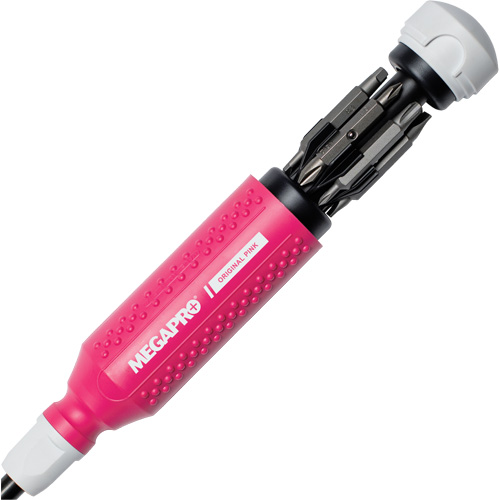 Tournevis multi embouts Original Pink 15-en-1, 8-37/50" lo, Prise Textur&eacute; Rideout Tool & Machine Inc.