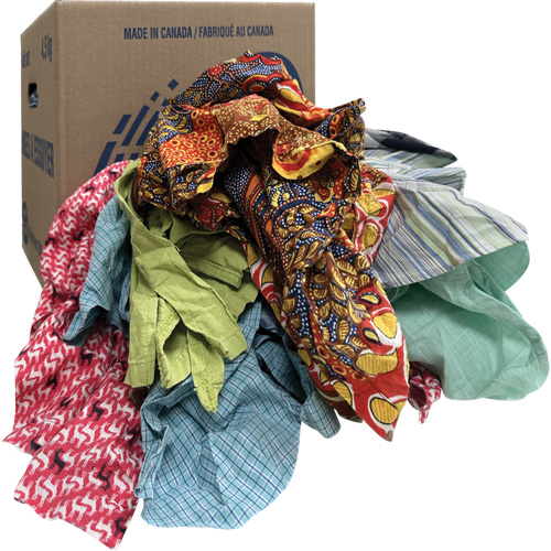 Chiffons d'essuyage, M&eacute;lange de couleurs, 10 lb Rideout Tool & Machine Inc.