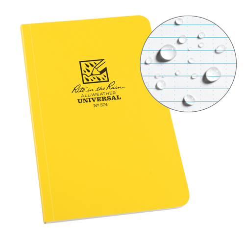 Livre reli&eacute; Field-Flex, Couverture souple, Jaune, 128 Pages, 4-5/8" , 7-1/4"  Rideout Tool & Machine Inc.