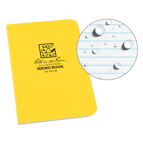Memo Book, Soft Cover, Yellow, 112 Pages, 3-1/2" W x 5" L Rideout Tool & Machine Inc.