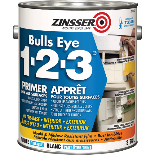 Bulls Eye 1-2-3&reg; Water-Base Primer, 3.78 L, Gallon, White Rideout Tool & Machine Inc.