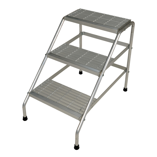 Aluminum Step Stand, 3 Steps, 34-9/16" x 22-13/16" x 30" High Rideout Tool & Machine Inc.