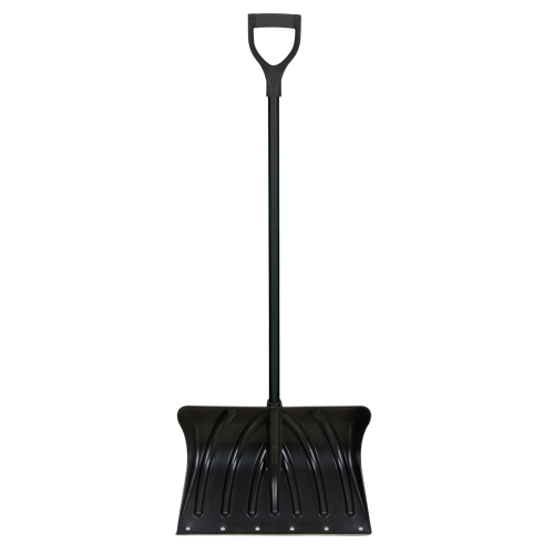 Poly Snow Shovel with Steel Wear Strip, Polypropylene Blade, 19-3/4" Wide, D-Grip Handle, Wearstrip Included Rideout Tool & Machine Inc.