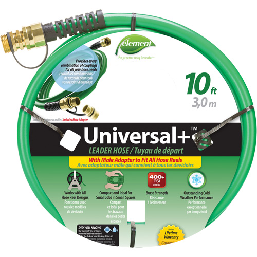 Tuyau Leader Element Universal+, PVC, 1/2" dia x 10' Rideout Tool & Machine Inc.