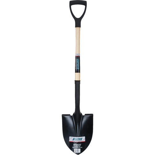 Round Point Shovel, Tempered Steel Blade, Hardwood, D-Grip Handle Rideout Tool & Machine Inc.