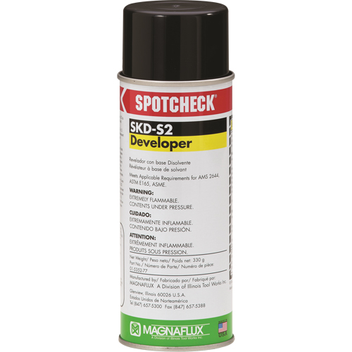 R&eacute;v&eacute;lateur &agrave; base de solvant Spotcheck SKD-S2, Canette a&eacute;rosol Rideout Tool & Machine Inc.