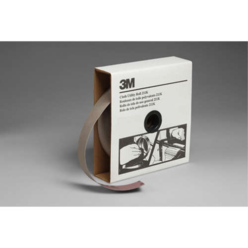 Rouleau de toile abrasive utilitaire 211K, Oxyde d'aluminium, 1-1/2" la x 150' lo, Grain 220 Rideout Tool & Machine Inc.